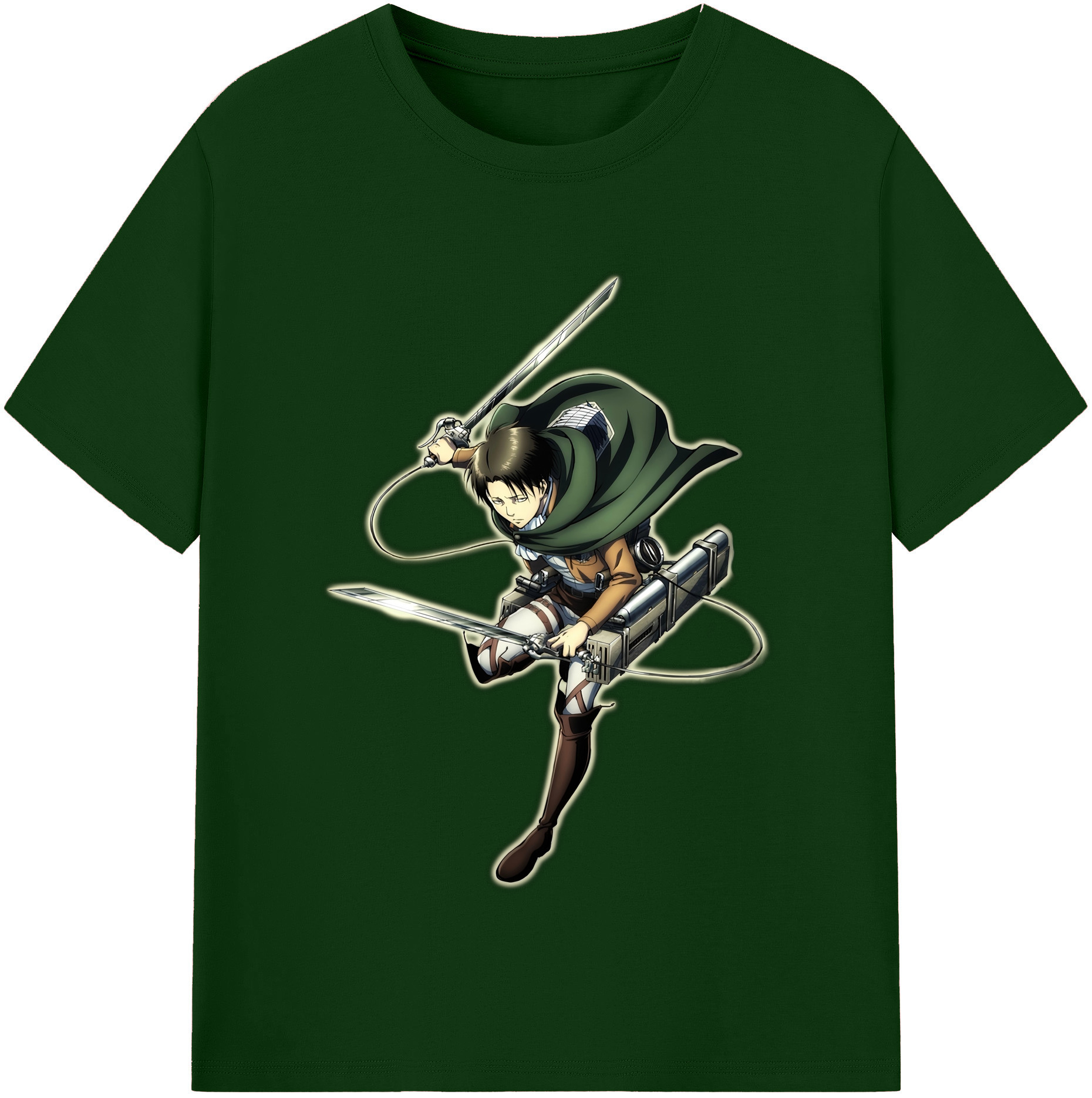 （画像用） 進撃の巨人 リヴァイ·アッカーマン Attack on Titan Levi Ackerman 綿100％半袖Tシャツ（フロントプリント）